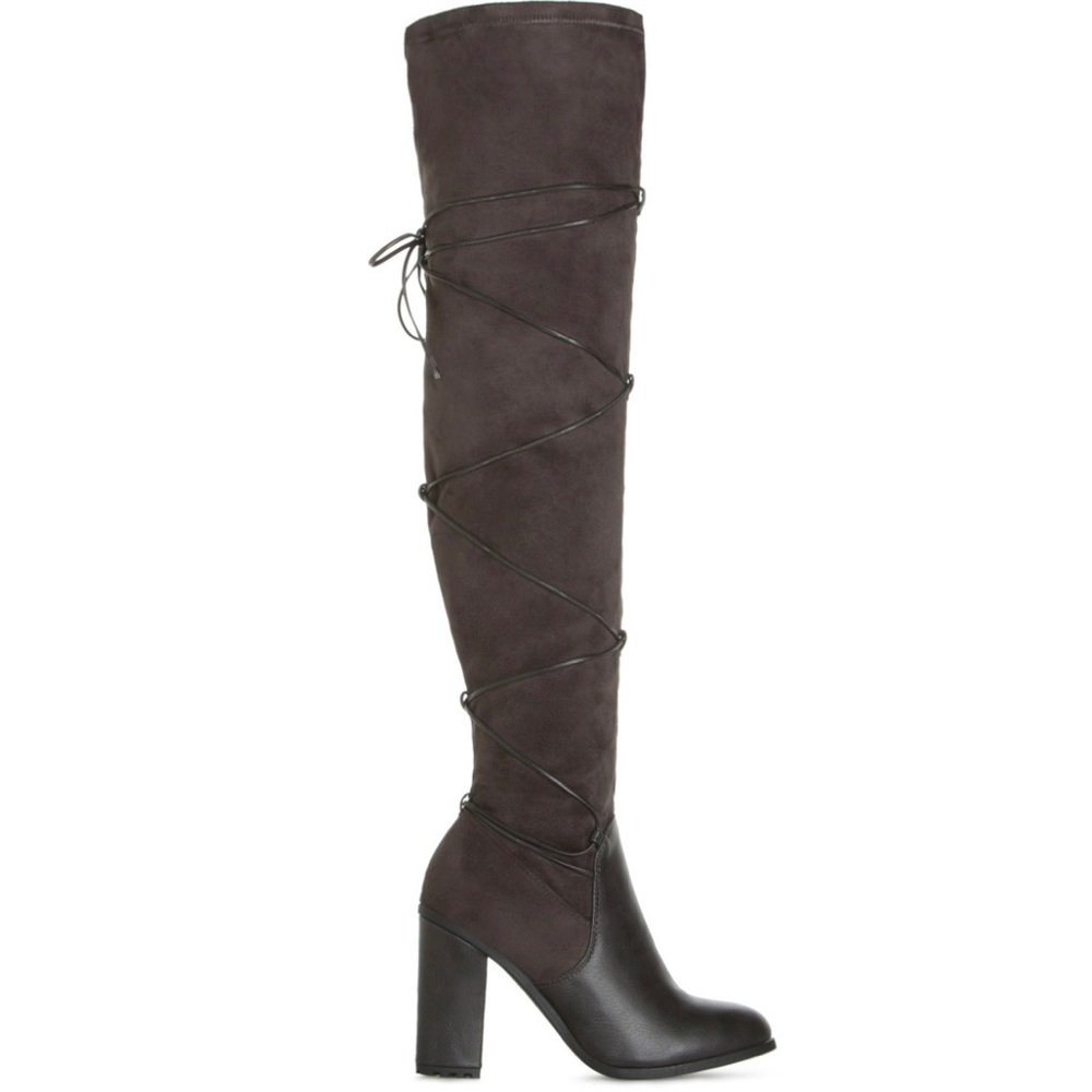 Grey 4inch heeled boots
